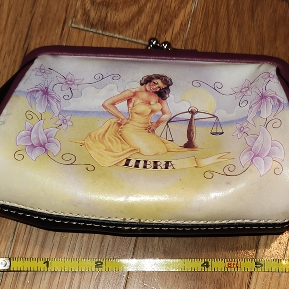 VINTAGE RELIC OVERSIZED SNAP COIN PURSE WALLET PURPLE LIBRA BIRTH SIGN ADORABLE - Picture 2 of 7